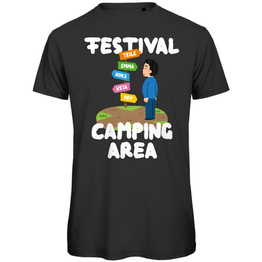 Festival Camping Area Wegweiser T-Shirt Unisex