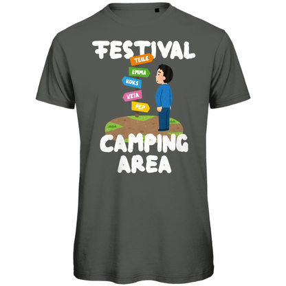 Festival Camping Area Wegweiser T-Shirt Unisex